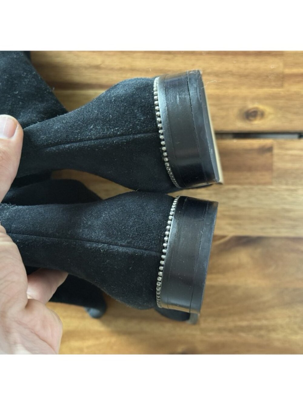 Michael Michael Kors Soft Suede Cuff Tall Pull On Boots CT14G Sz 10 US Black - Picture 7 of 10